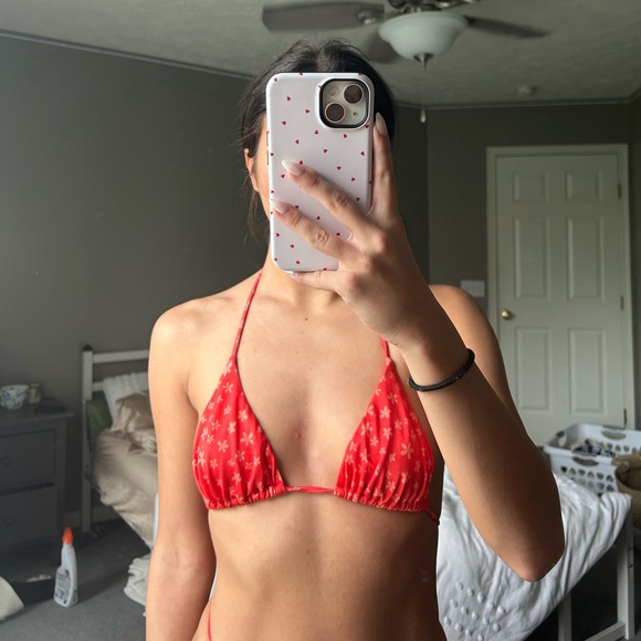 Pacsun Red Floral Bikini - Picture 3 of 4